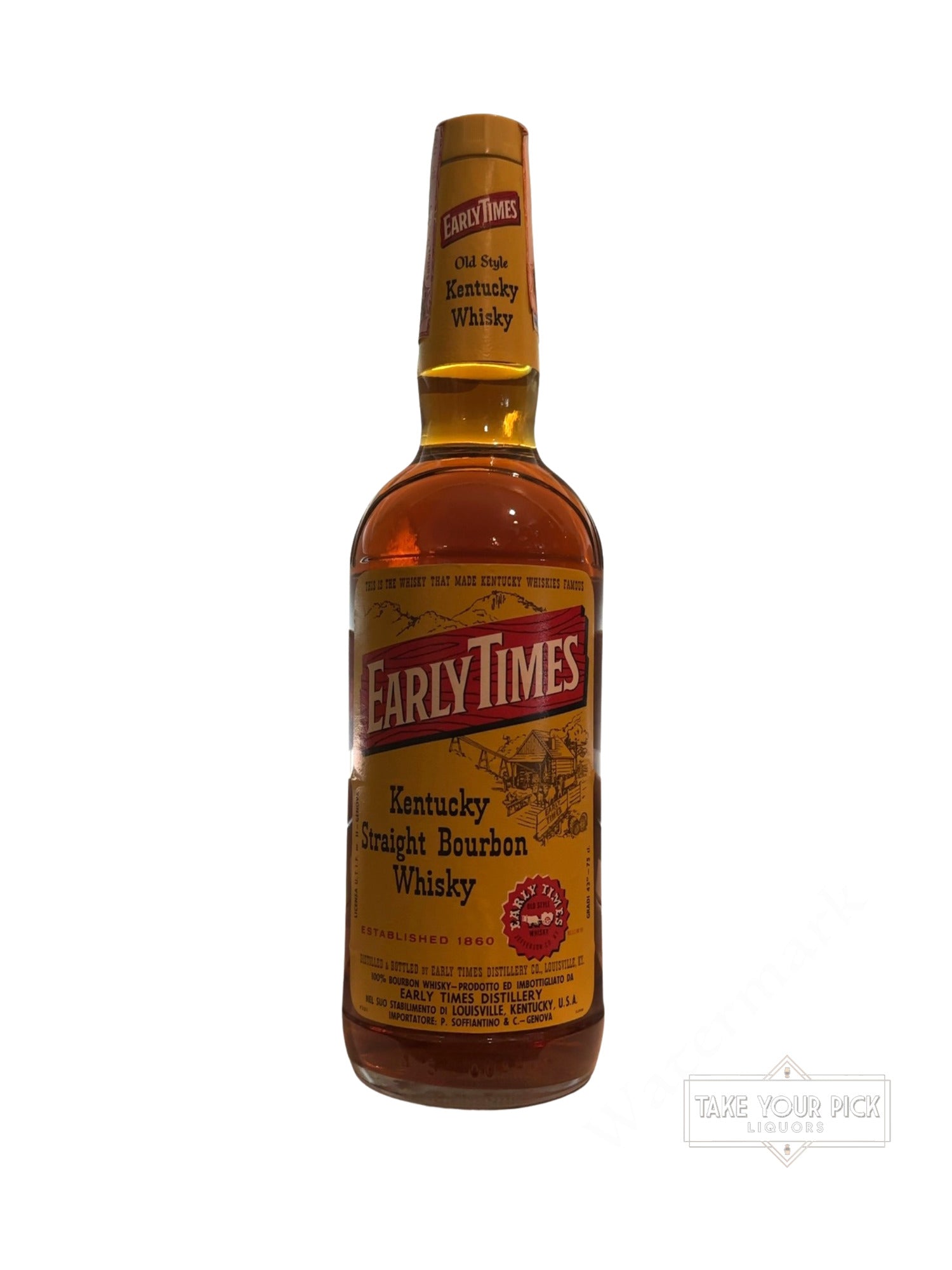 1969 Early Times Distillery Co. Old Style Kentucky Straight Bourbon Whisky 86 Proof