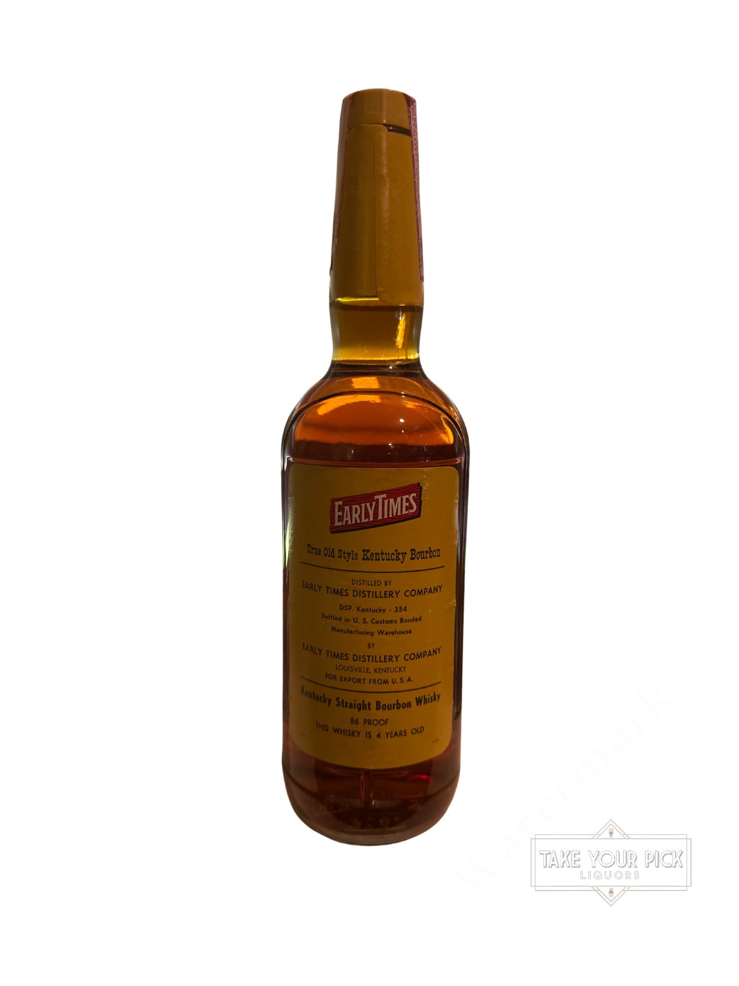 1969 Early Times Distillery Co. Old Style Kentucky Straight Bourbon Whisky 86 Proof
