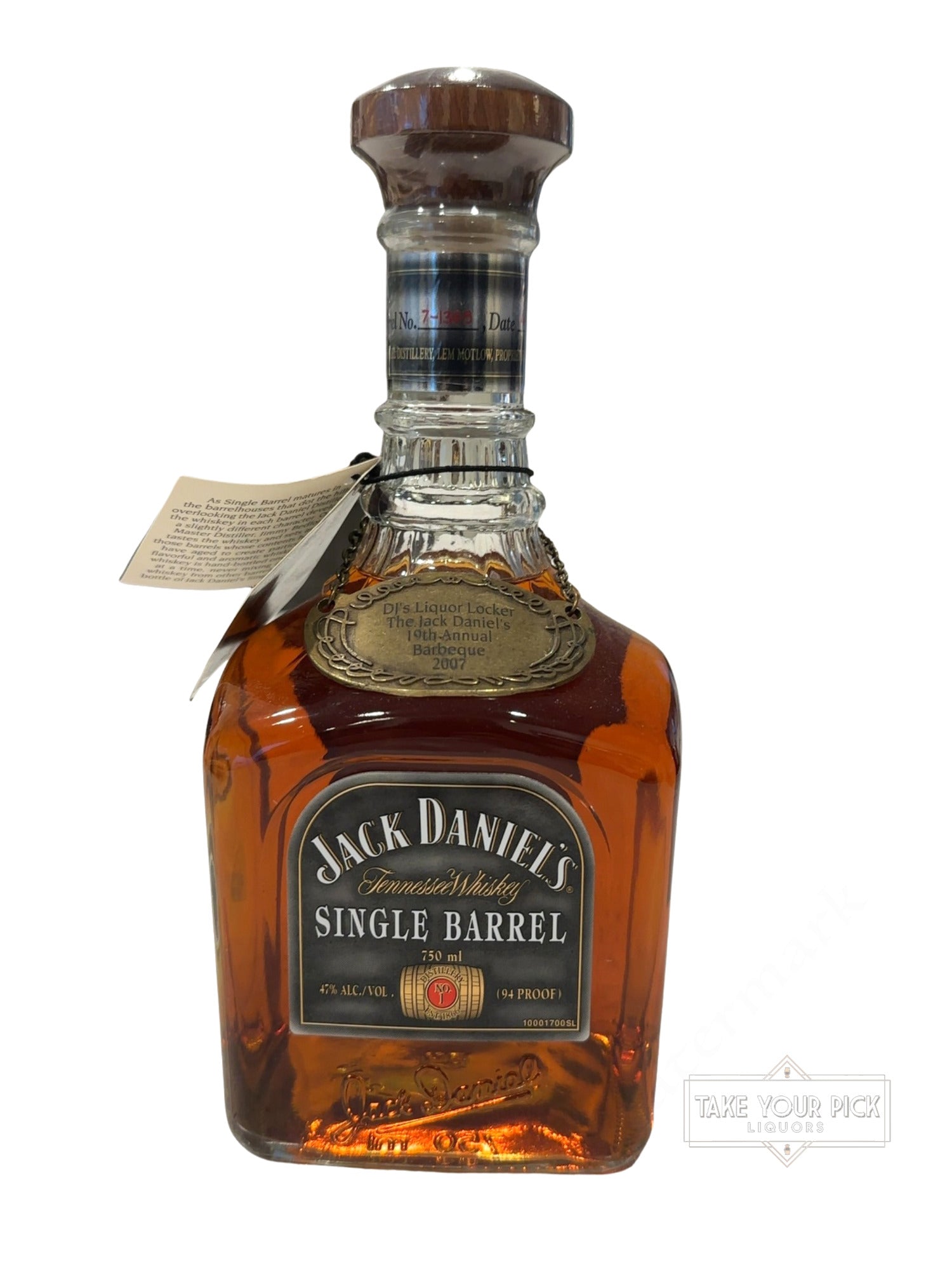 2007 Jack Daniel's Single Barrel Tennessee Whiskey 94 Proof