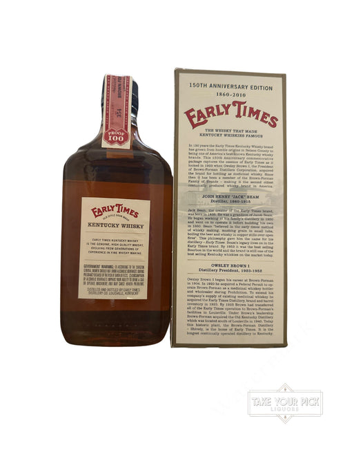 2010 Early Times 150th Anniversary Edition 100 Proof - 375ml
