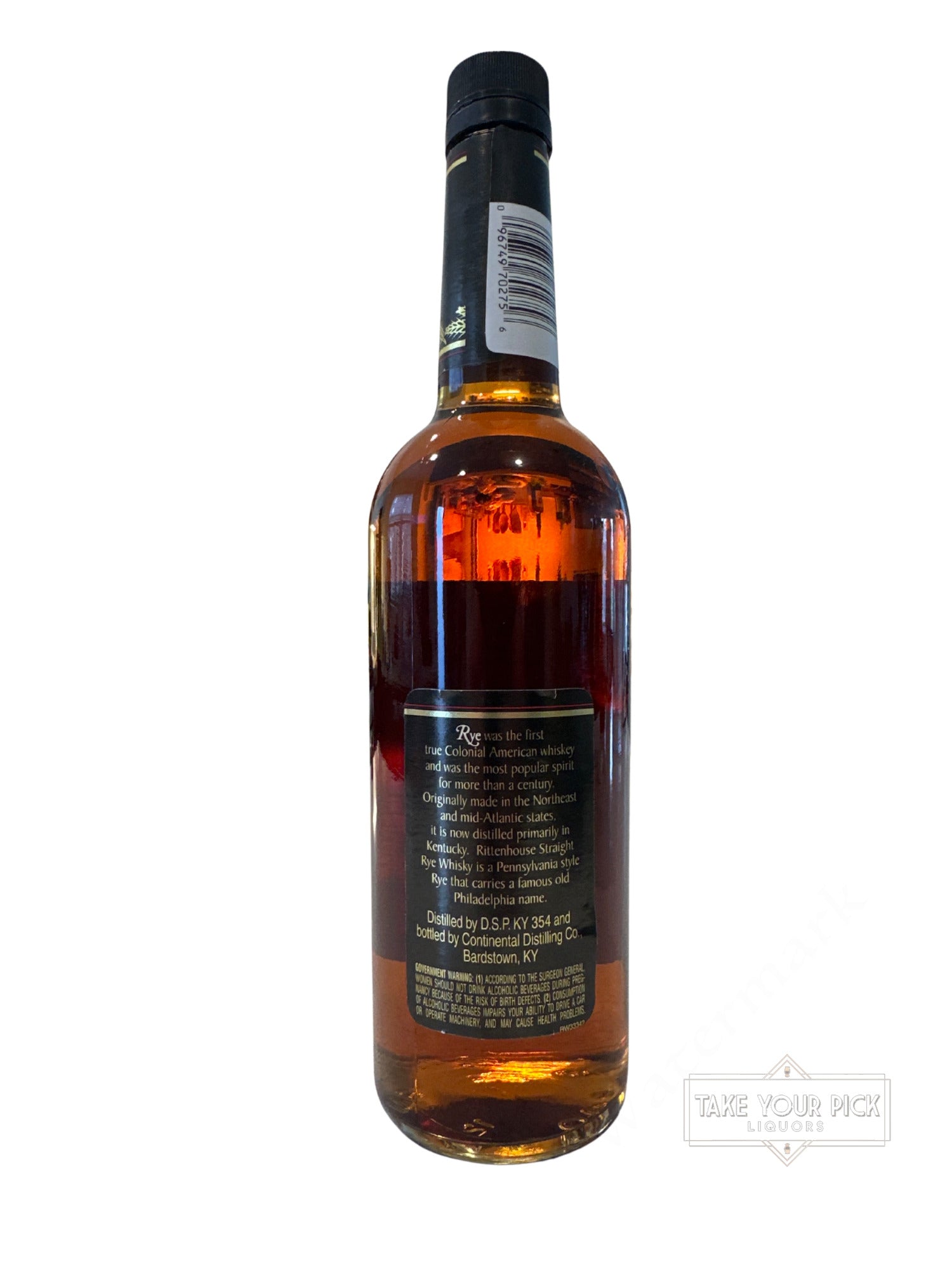2012 Brown Forman Continental Distilling Co. Brown Forman Rittenhouse Straight Rye Whisky Bottled in Bond 100 Proof