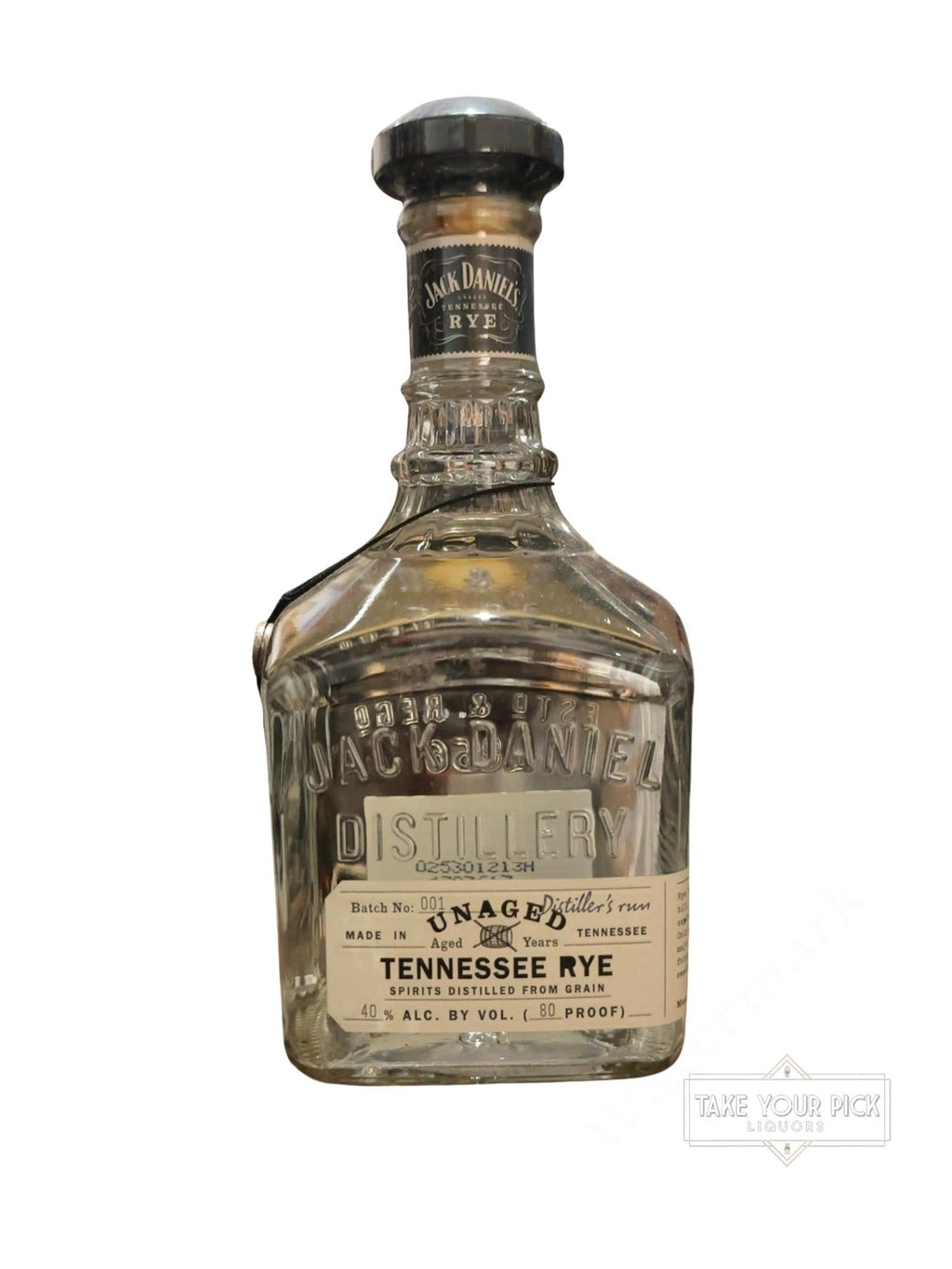 2012 Jack Daniel's Unaged Tennessee Rye 80 Proof