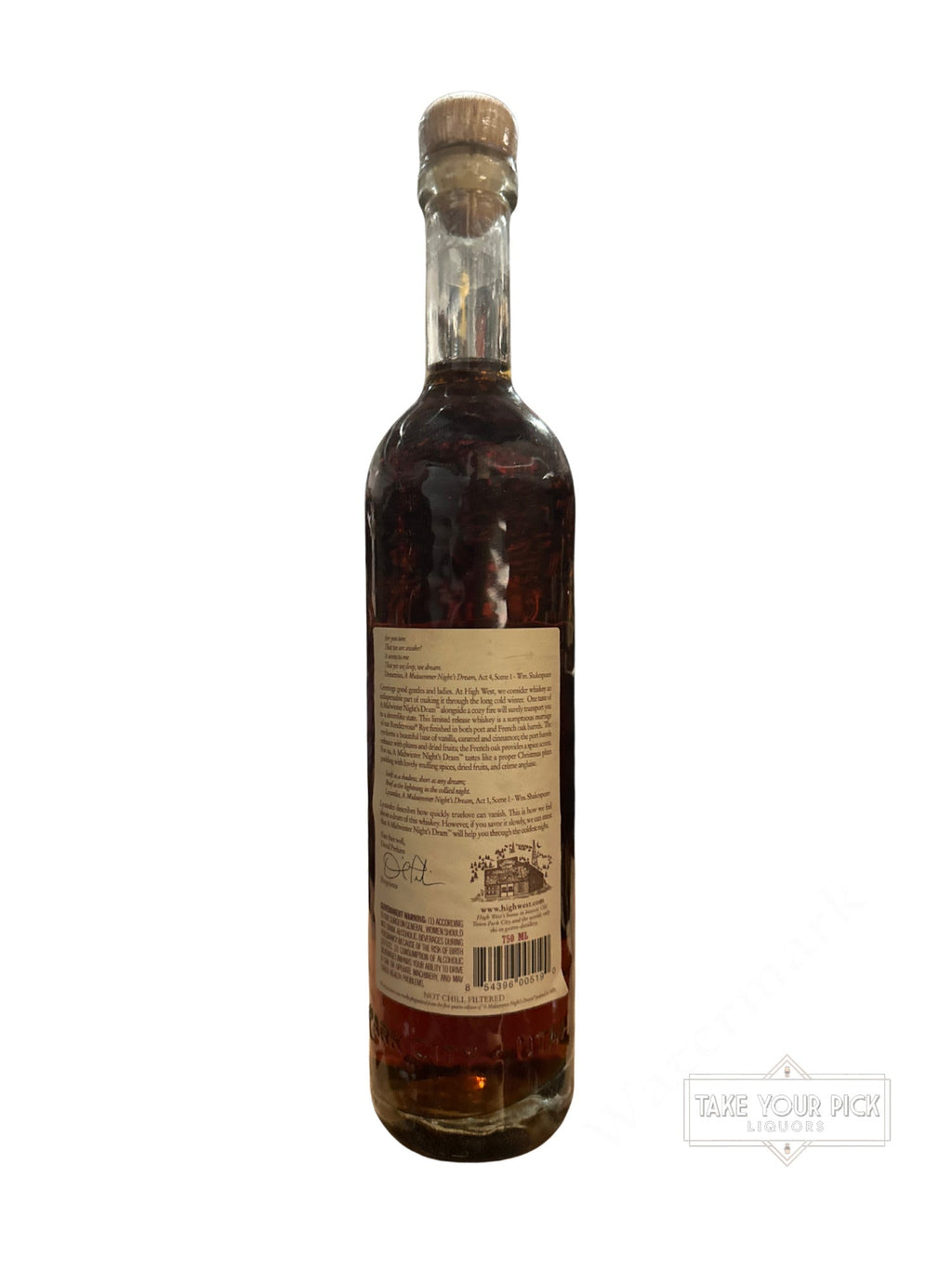 2014 High West Distillery A Midwinter Nights Dram 98.6 Proof Batch Act 2