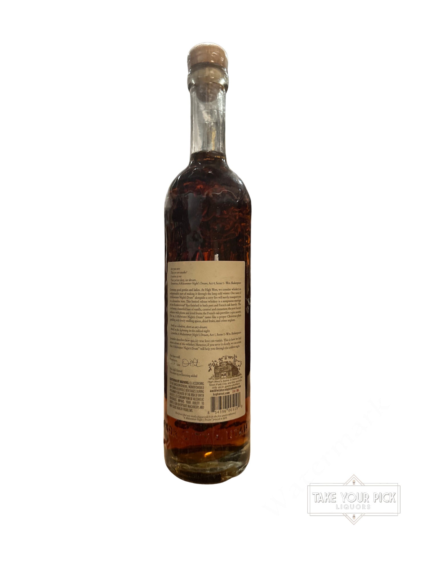 2015 High West Distillery A Midwinter Nights Dram 98.6 Proof Batch Act 3