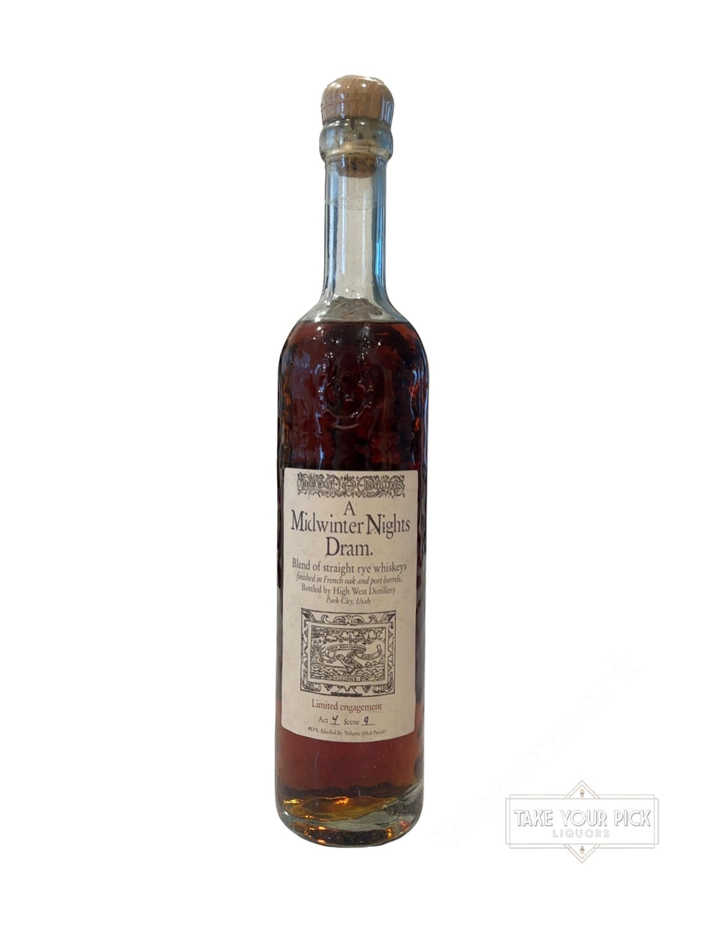 2016 High West Distillery A Midwinter Nights Dram. Limited engagement Act 4 Scene 9 98.6 Proof