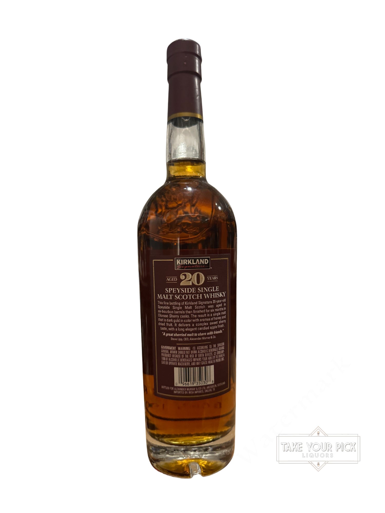 2018 Kirkland Speyside Single Malt Scotch Whisky Sherry Cask Finish 92 Proof