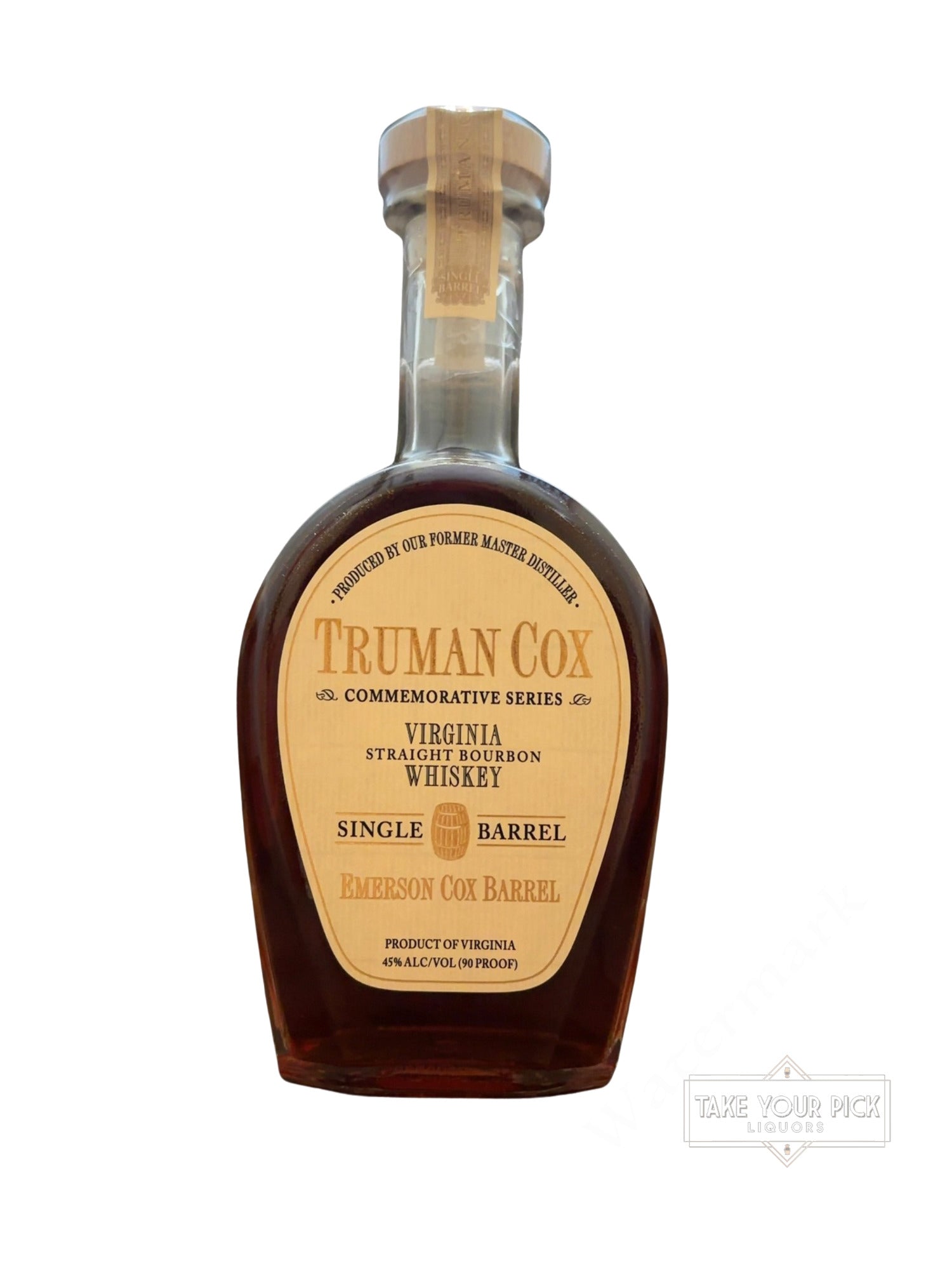 2018 Truman Cox Commemorative Series Virginia Straight Bourbon Whiskey Single Barrel Emerson Cox Barrel 90 Proof