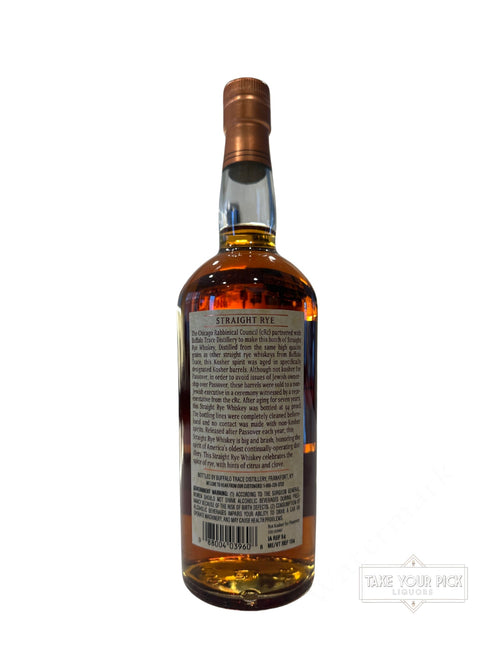 2025 Buffalo Trace Distillery Buffalo Trace Kosher Straight Rye Whiskey 94 Proof