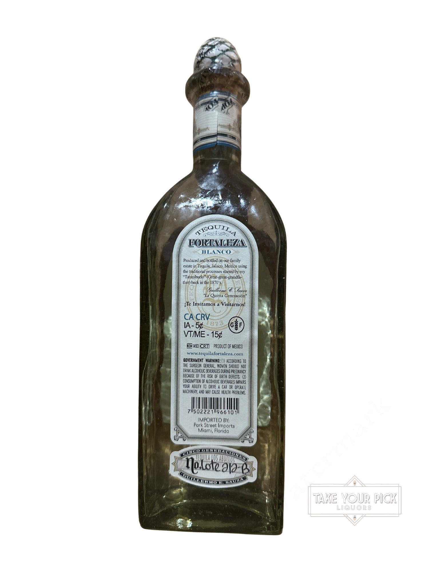 2026 Fortaleza Tequila Fortaleza Blanco 80 Proof