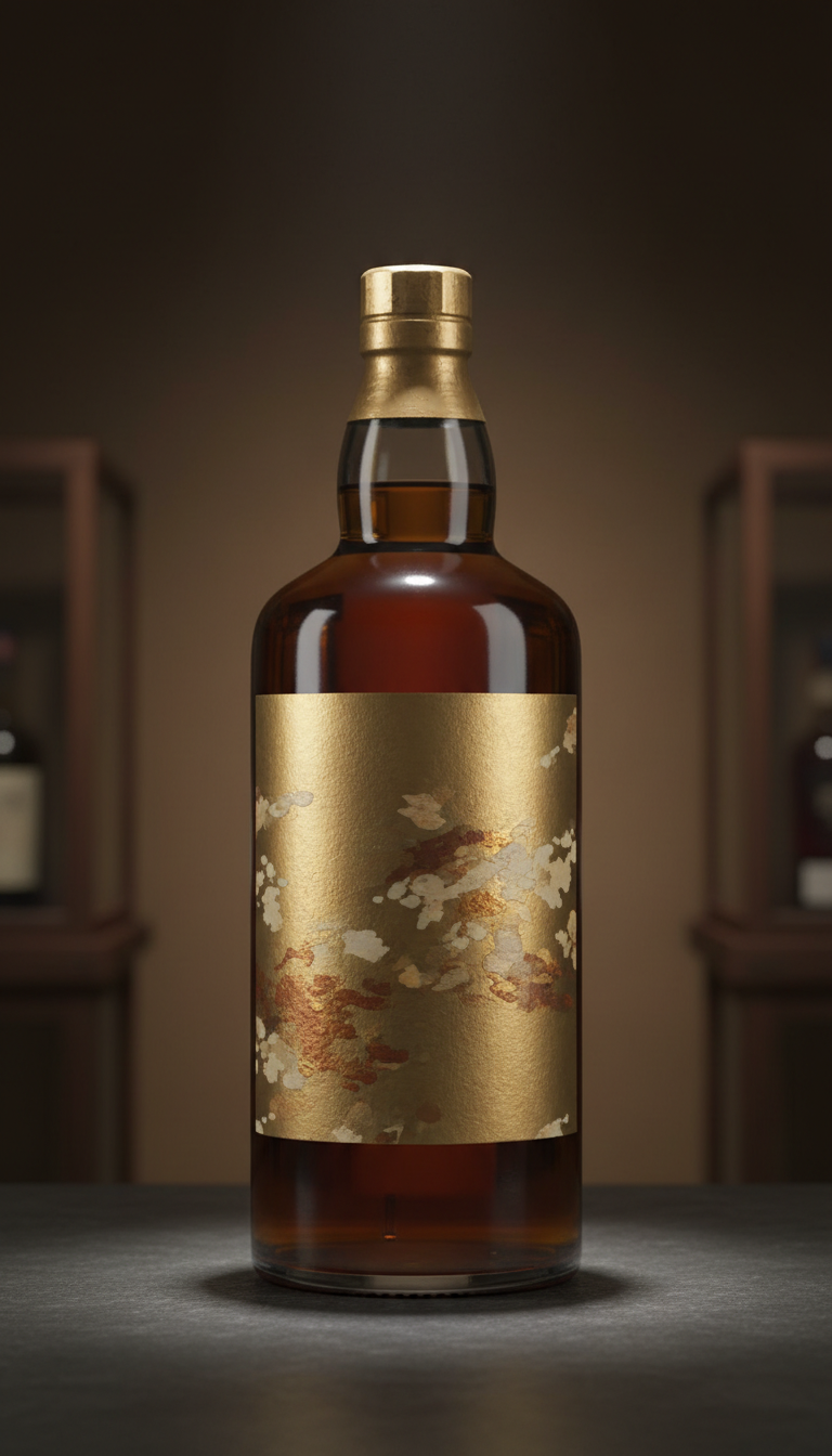 Rare Japanese Whisky with Gold Foil Label