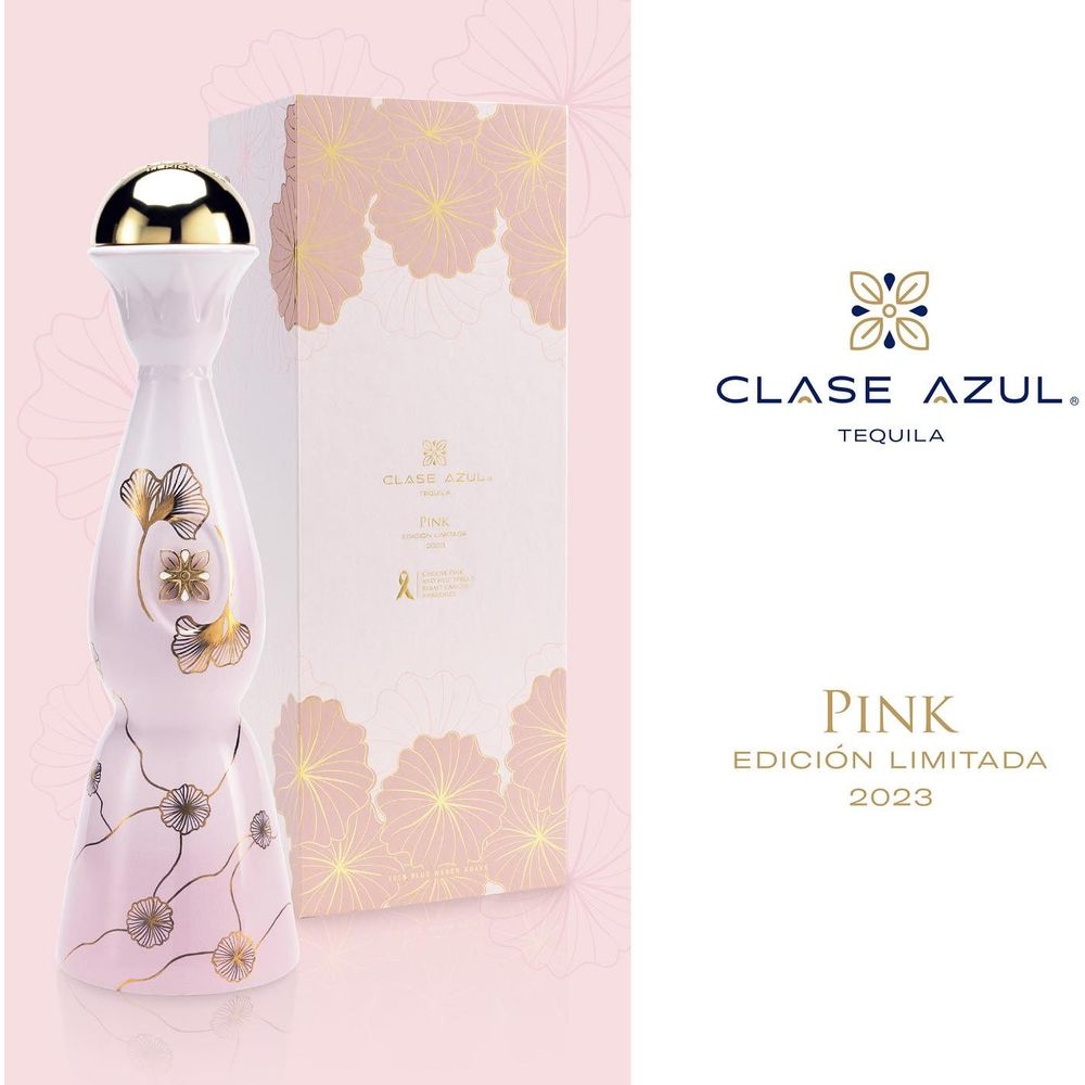 Clase Azul Pink Breast Cancer 2023 Limited Edition Reposado Tequila 750ml Ceramic Bottle