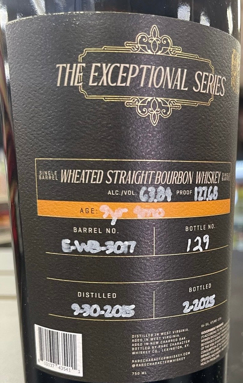 Rare Character Exceptional Series 9y Wheated Bourbon Whiskey 127.68 Proof 750ml