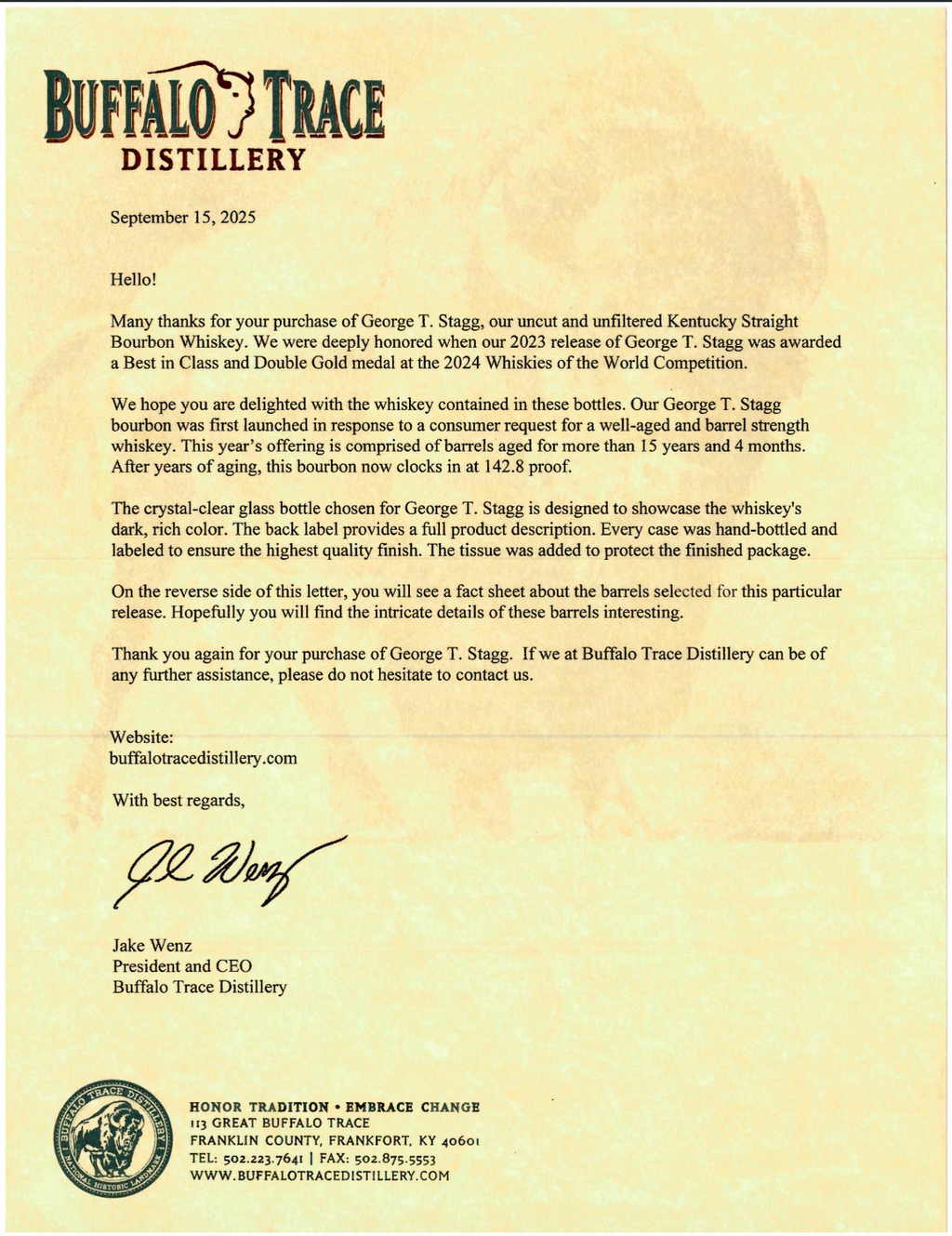 The 2025 Buffalo Trace Antique Collection BTAC + 6 Original Annual Release Letters 750ml 6 Bottle Case
