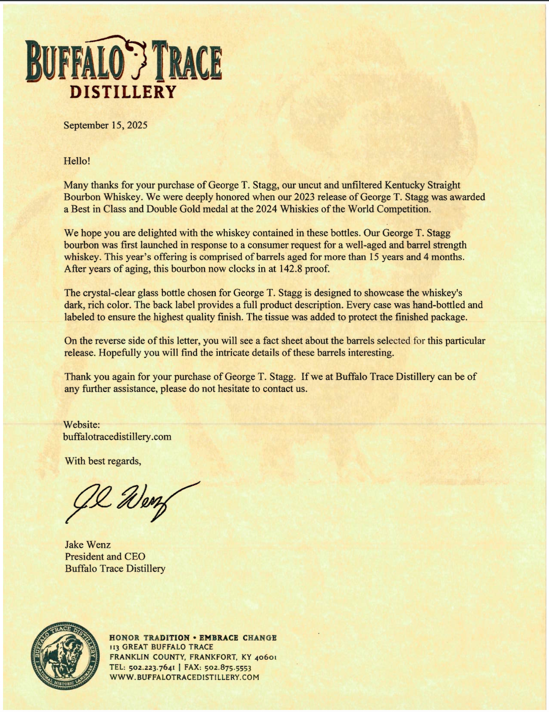 The 2025 Buffalo Trace Antique Collection BTAC + 6 Original Annual Release Letters 750ml 6 Bottle Case