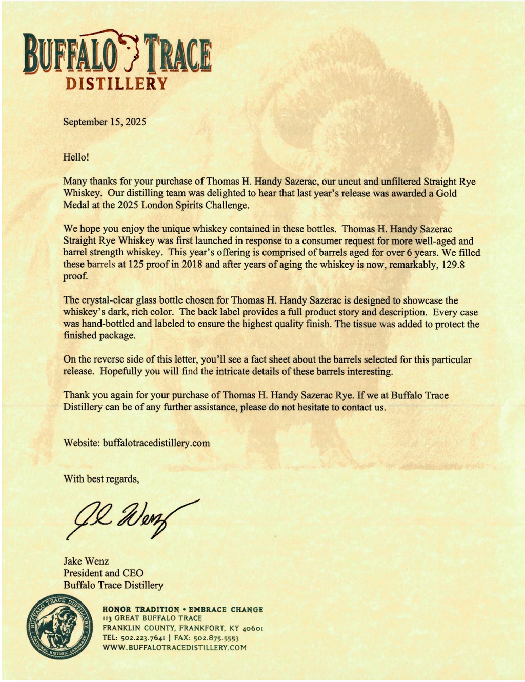 The 2025 Buffalo Trace Antique Collection BTAC + 6 Original Annual Release Letters 750ml 6 Bottle Case