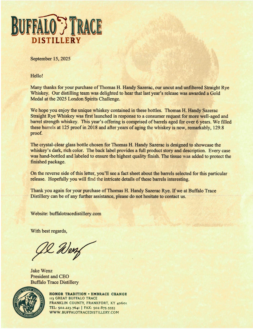 The 2025 Buffalo Trace Antique Collection BTAC + 6 Original Annual Release Letters 750ml 6 Bottle Case