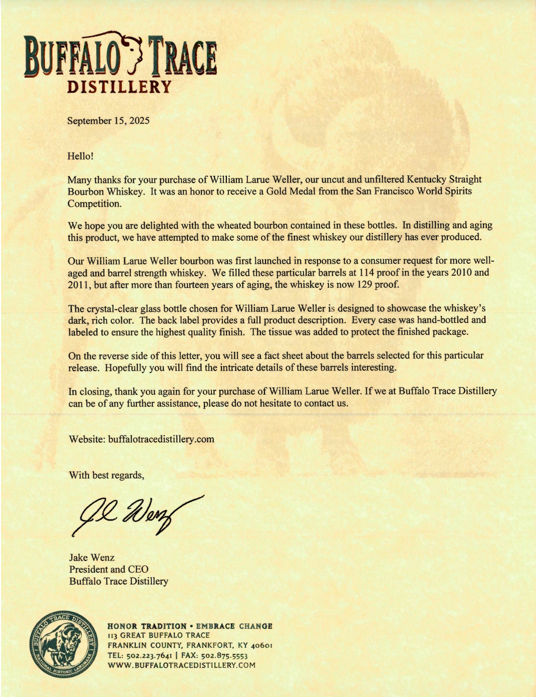 The 2025 Buffalo Trace Antique Collection BTAC + 6 Original Annual Release Letters 750ml 6 Bottle Case