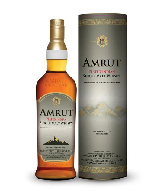 Amrut Peated Indian Single Malt Whisky 750ml Bottle