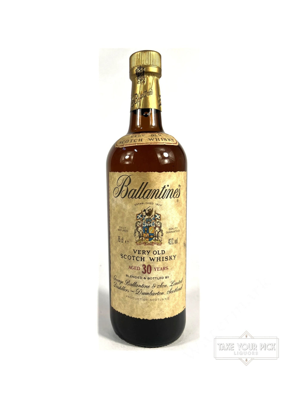 Ballantine's 30-year 1990's (no box) - 86 Proof