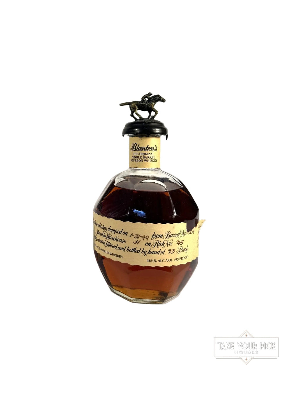 Blanton's Single Barrel 1999 (torn label) - 93 Proof