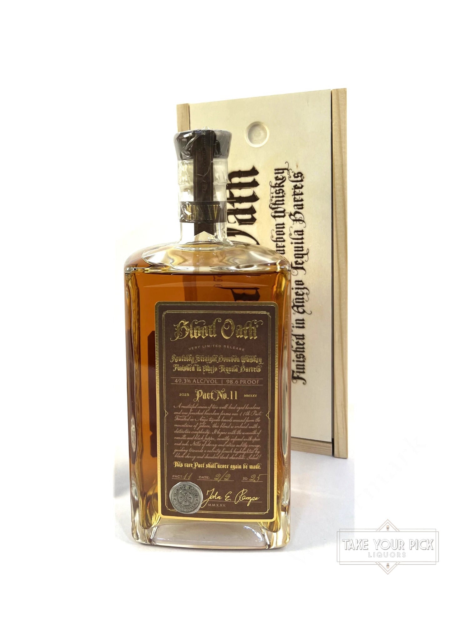 Blood Oath Pact No. 11 Kentucky Straight Bourbon Whiskey Finished in Anejo Tequila Barrels 2025 - 98.6 Proof
