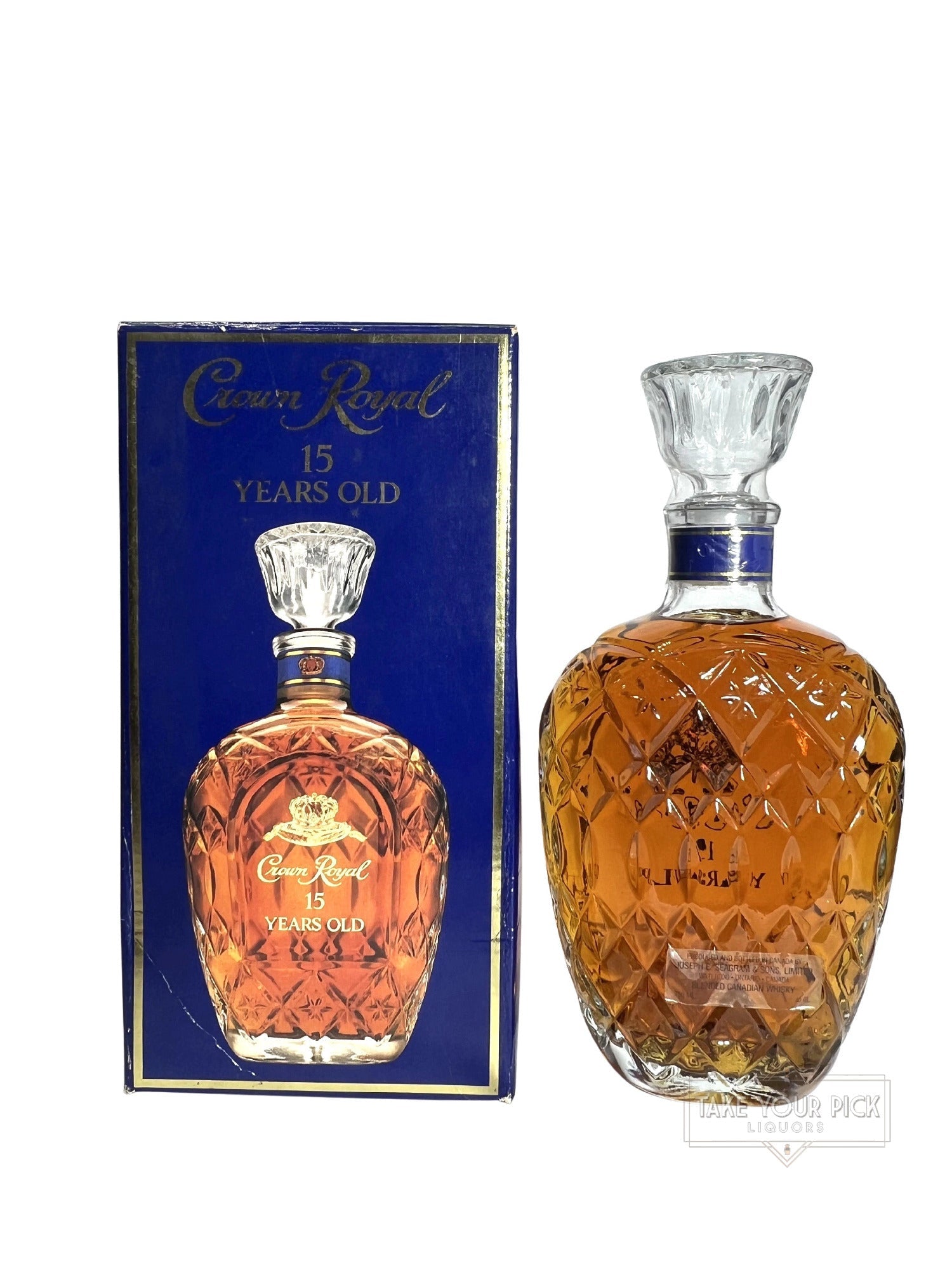 Crown Royal 15-year Vinyl Lablel 1990's with box - 80 Proof