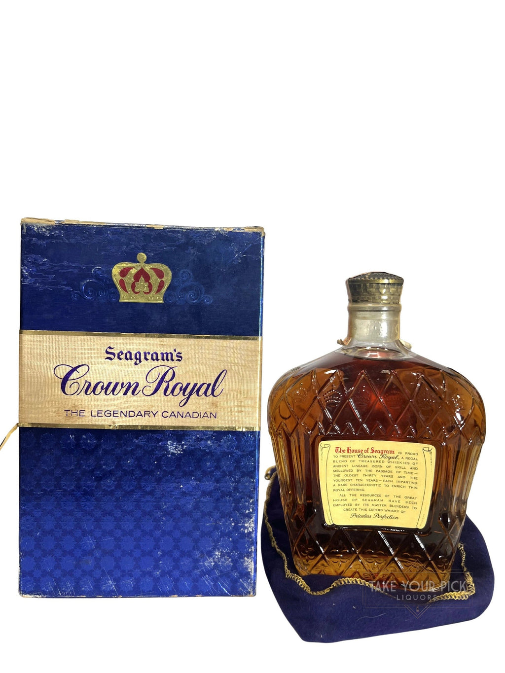 Crown Royal 1958 with bag and box - 80 Proof