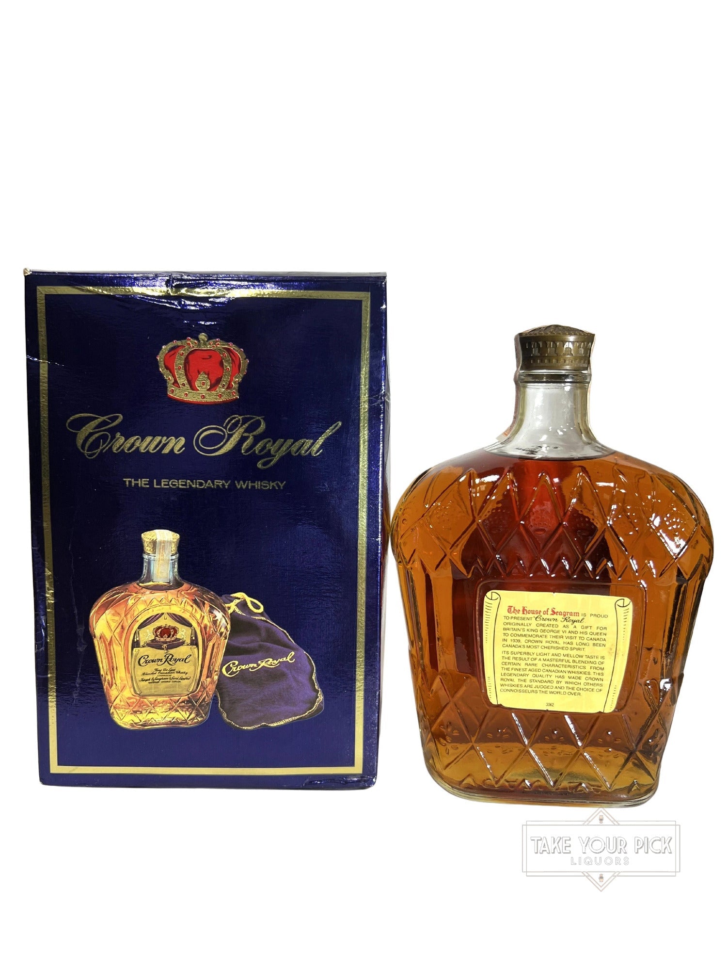 Crown Royal 1979 Liter with bag and box - 80 Proof