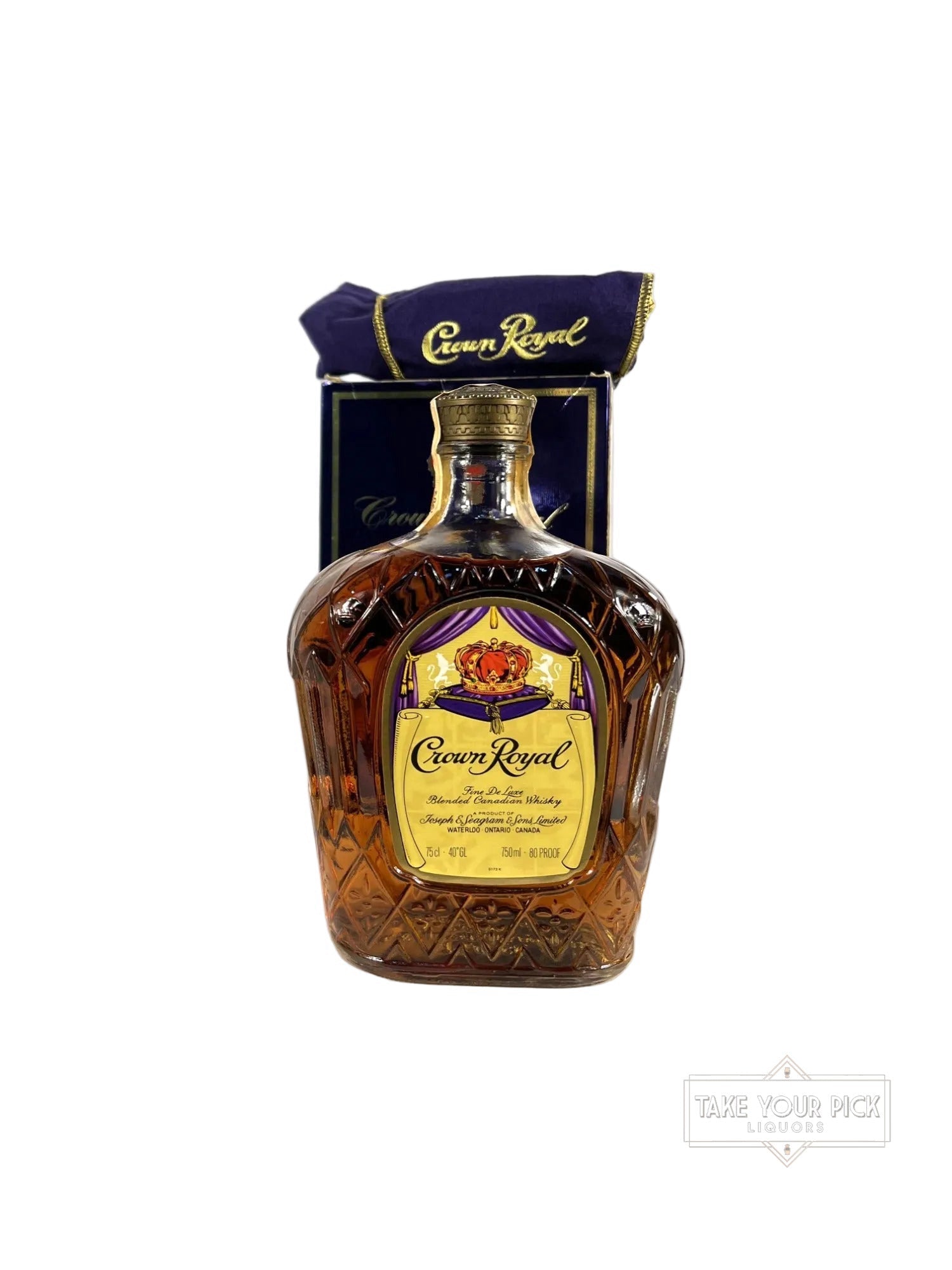 Crown Royal 1982 with bag and box - 80 Proof