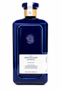 A bottle of Don Fulano Imperial tequila on a plain white background. The bottle is made of deep cobalt blue glass with a white label and a gold neck band, featuring the Don Fulano pineapple logo.