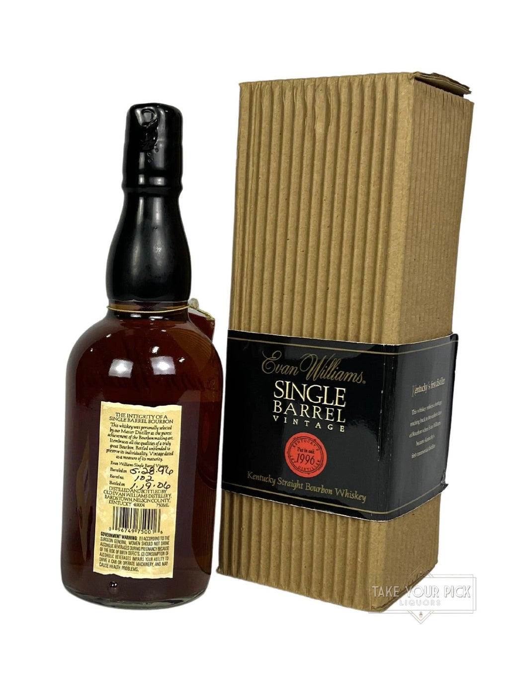 Evan Williams Single Barrel 1996 (pre-fire) - 86.6 Proof