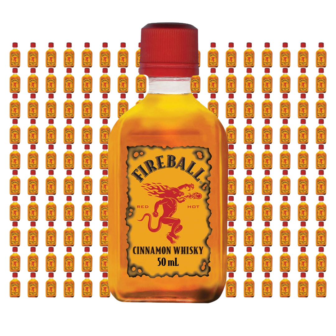 Fireball Cinnamon Whisky Mega Jumbo Party Bulk Pack - 50ml Shots 350 Count- Free Shipping