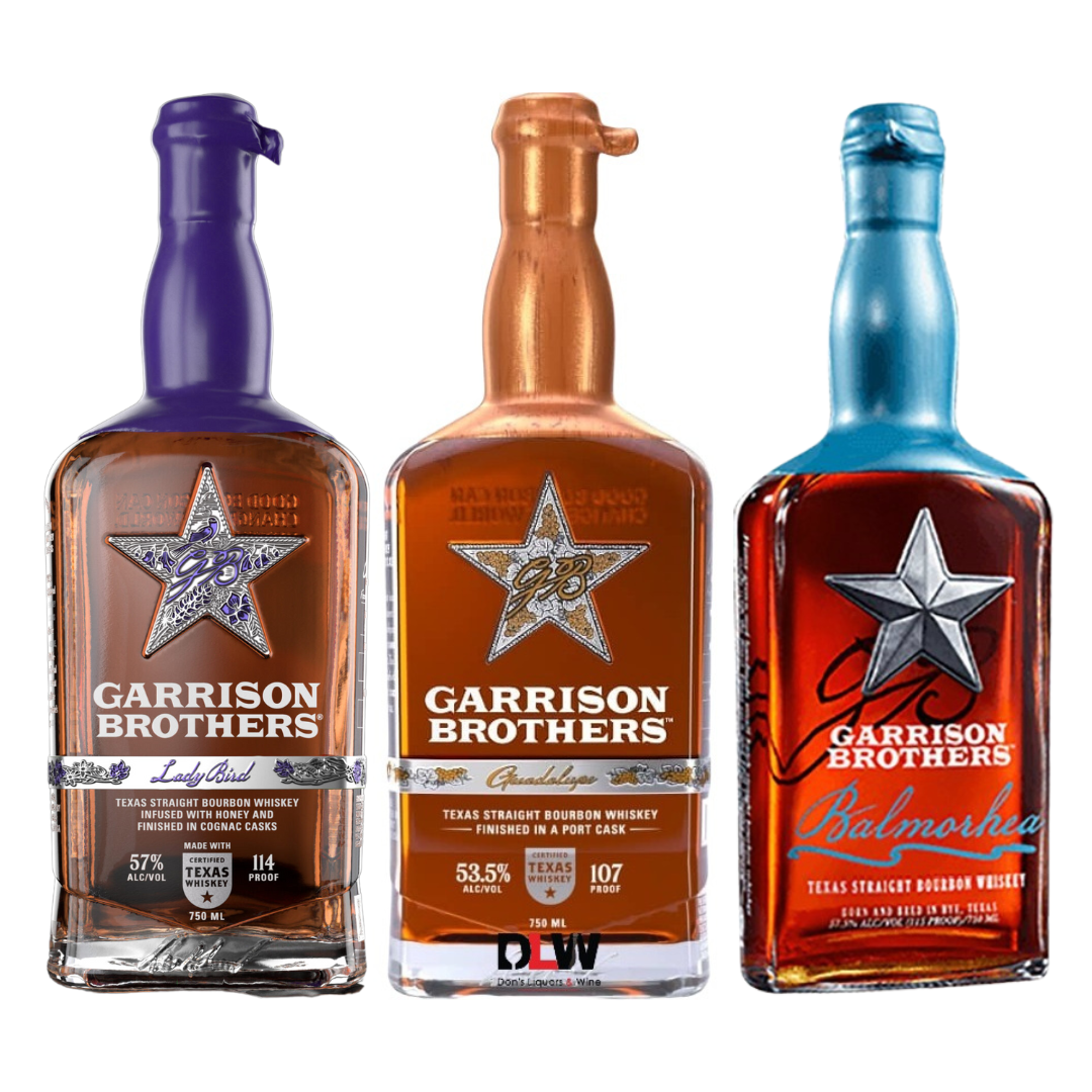 Garrison Lady Bird - Guadalupe - Balmorhea - Texas Straight Bourbon Whiskey 750ml 3 Bottle Combo