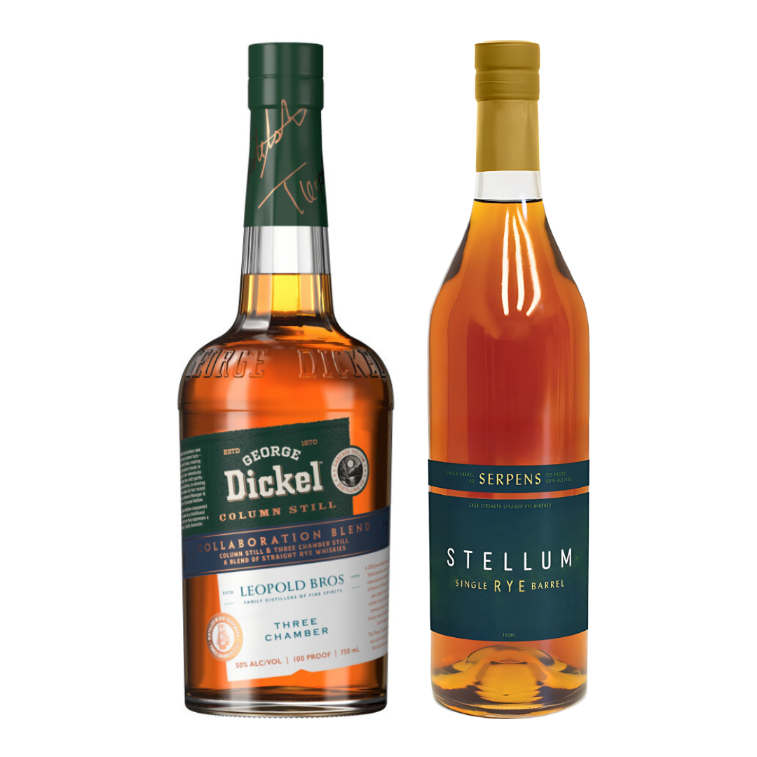 George Dickel Leopold Collaboration Rye + Stellum Serpens X5 Cask Rye 2 Bottle Combo
