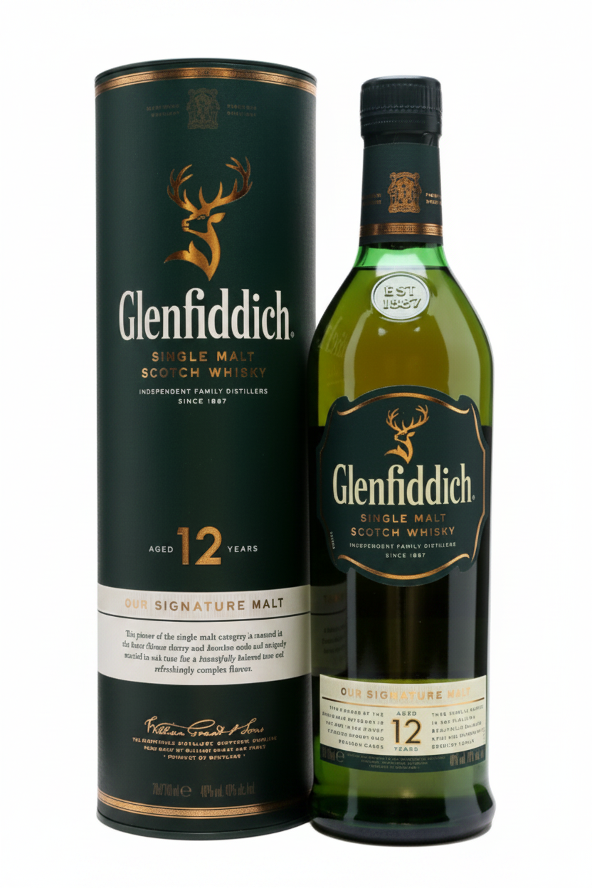 Glenfiddich 12 Year Single Malt Scotch Whisky 750ml Bottle