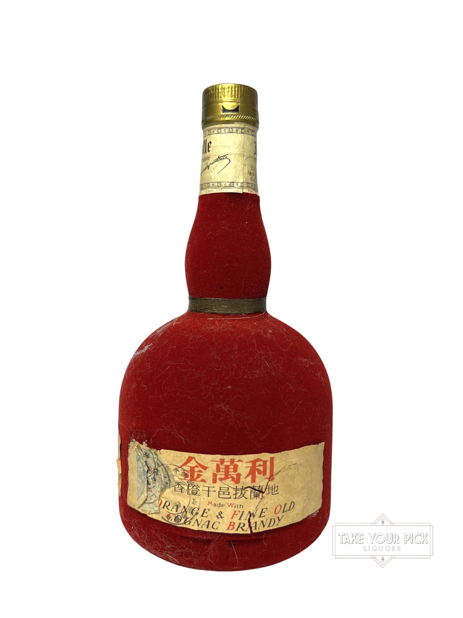 Grand Marnier Faux Velvet 1980's - 80 Proof