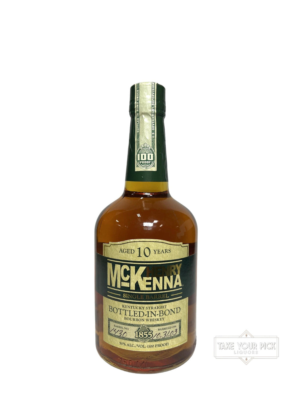 Henry McKenna 10-year BIB 2003 - 100 Proof