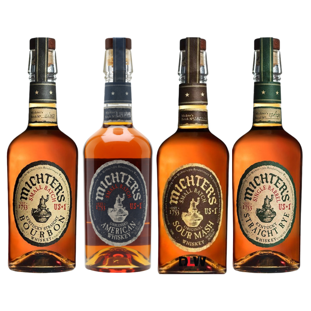 Michter's Bourbon, Rye, Sour Mash, & American 750ml 4 Bottle Combo