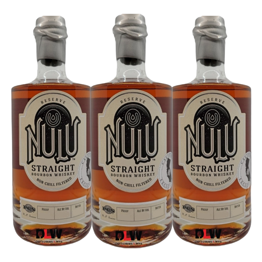 Nulu Straight Reserve Bourbon Whiskey California Exclusive 750ml 3 Bottle Combo