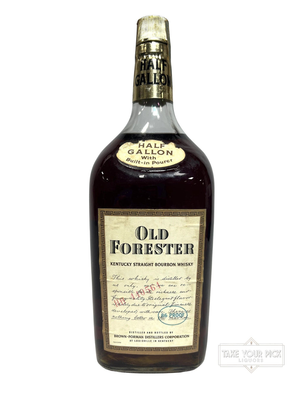 Old Forester 1978 Half Gallon - 86 Proof