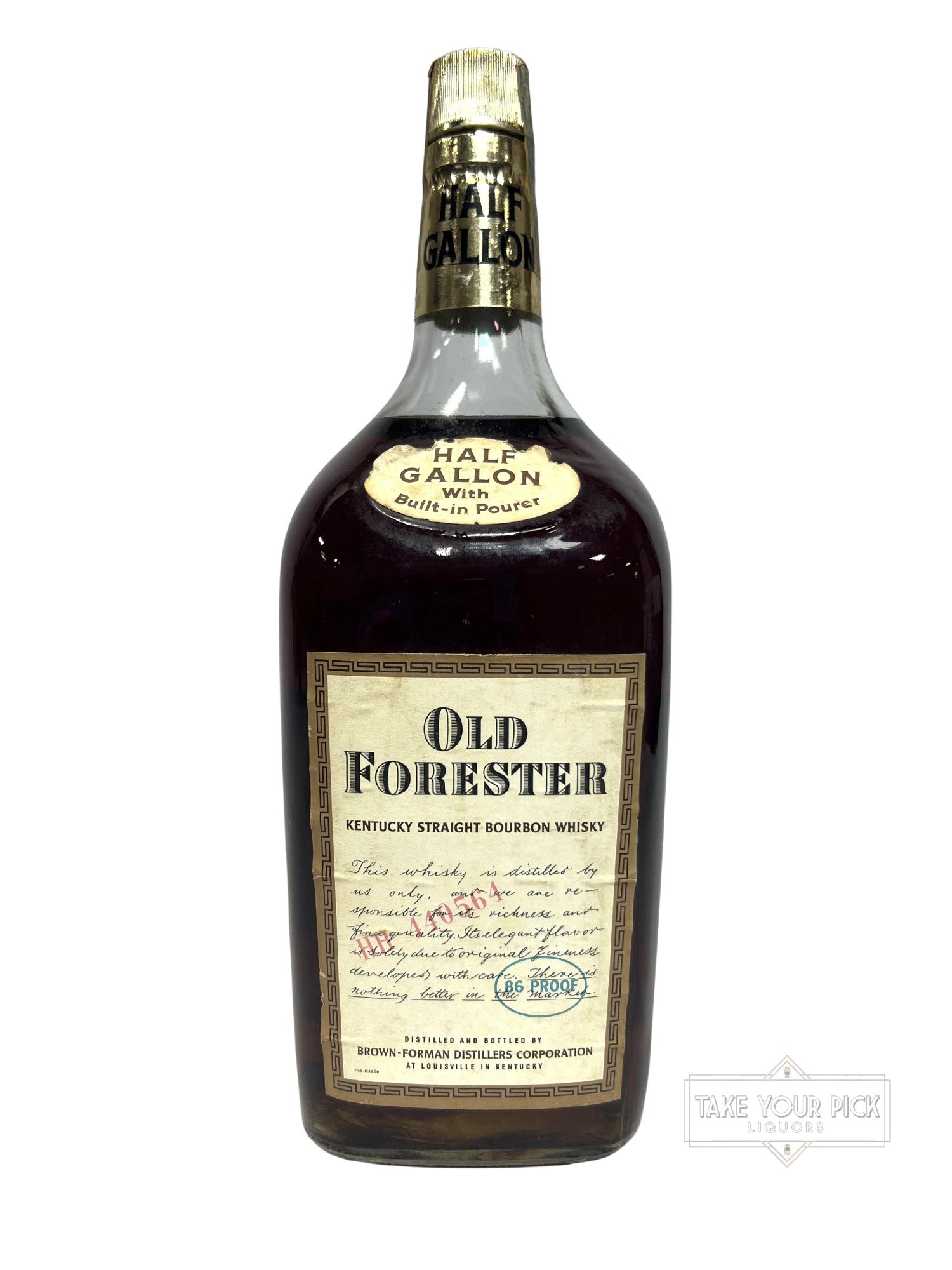Old Forester 1978 Half Gallon - 86 Proof
