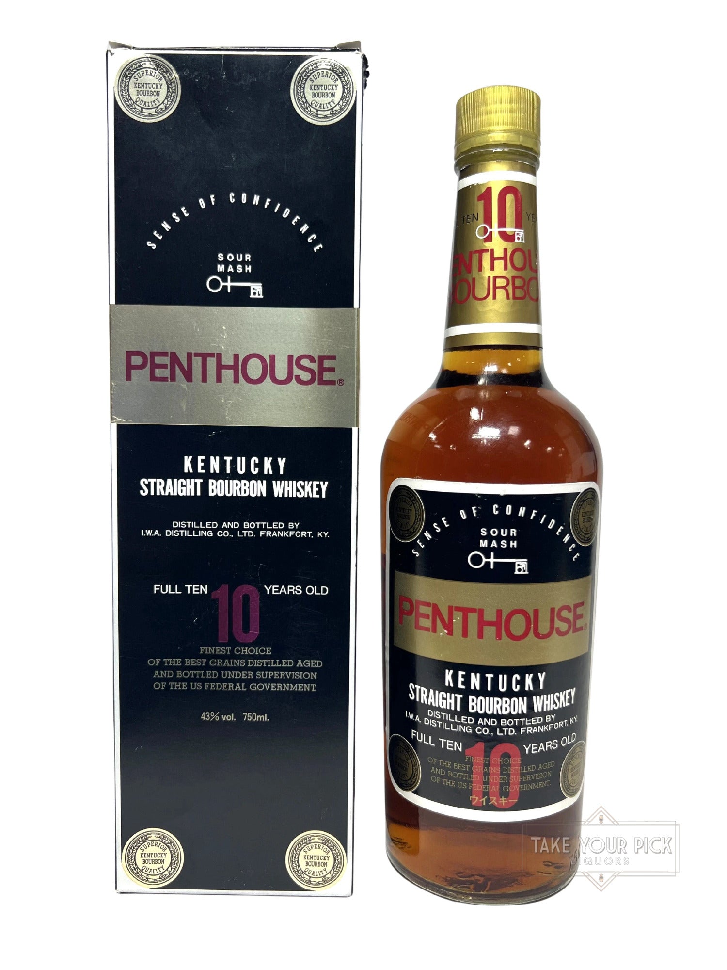 Penthouse Kentucky Straight Bourbon Whiskey 1989 - 86 Proof