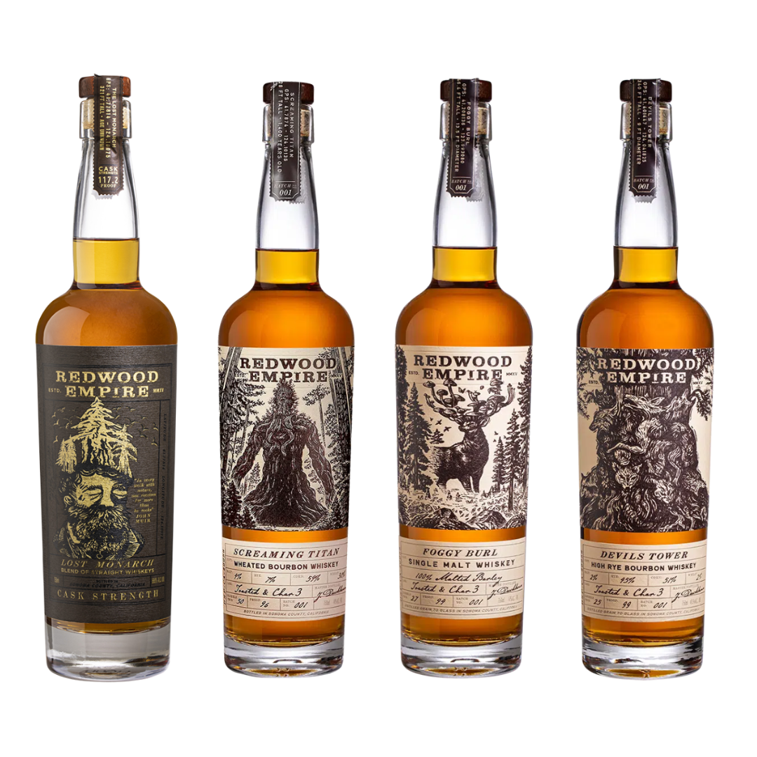 Redwood Empire Cask Strength Lost Monarch, Screaming Titan, Devil's Tower, Foggy Burl 750ml 4 Bottle Combo