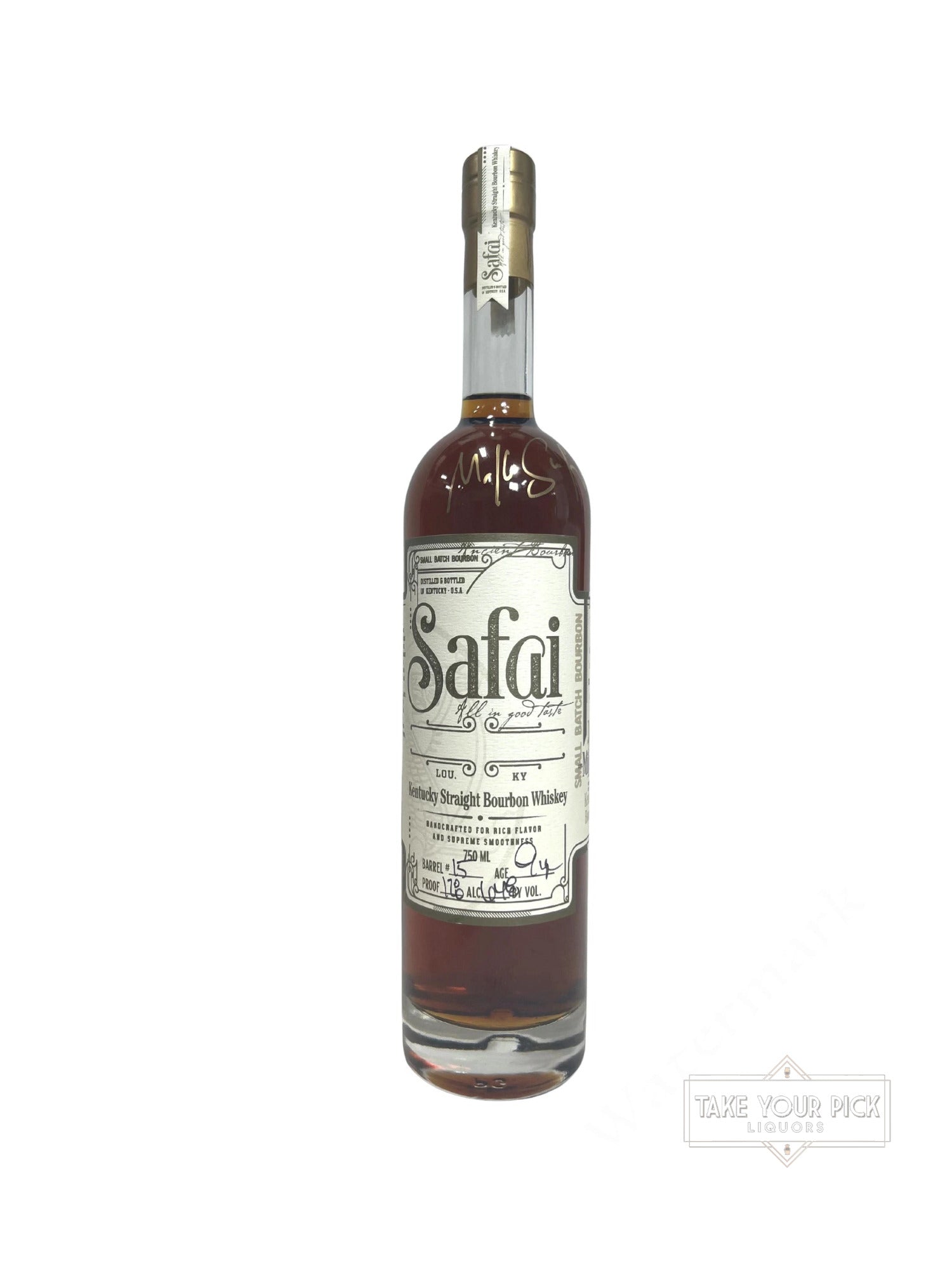 Safai Kentucky Straight Bourbon Whiskey Single Barrel (Signed by Distiller) Barrel 15