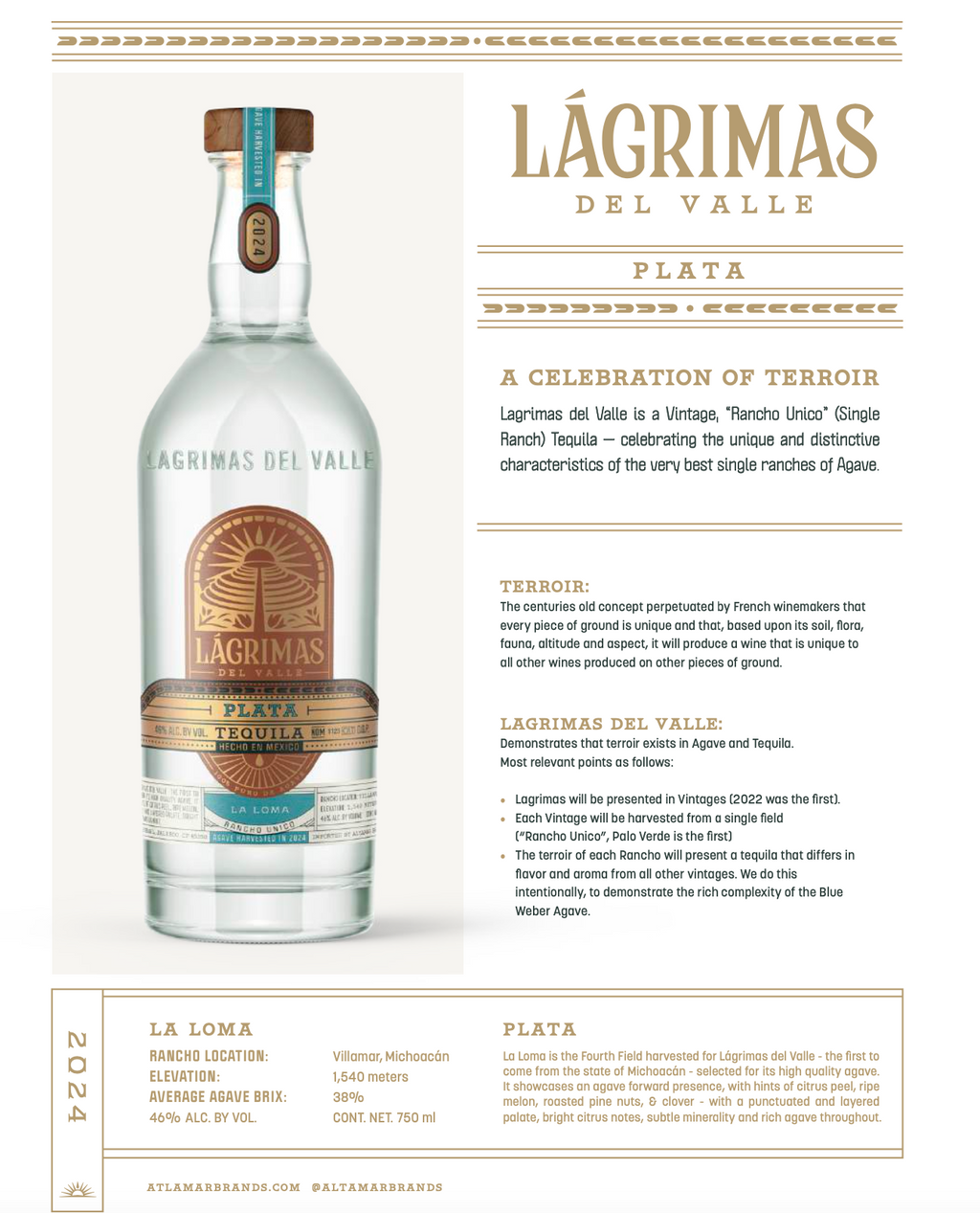 Lagrimas Del Valle Plata Loma 750ml