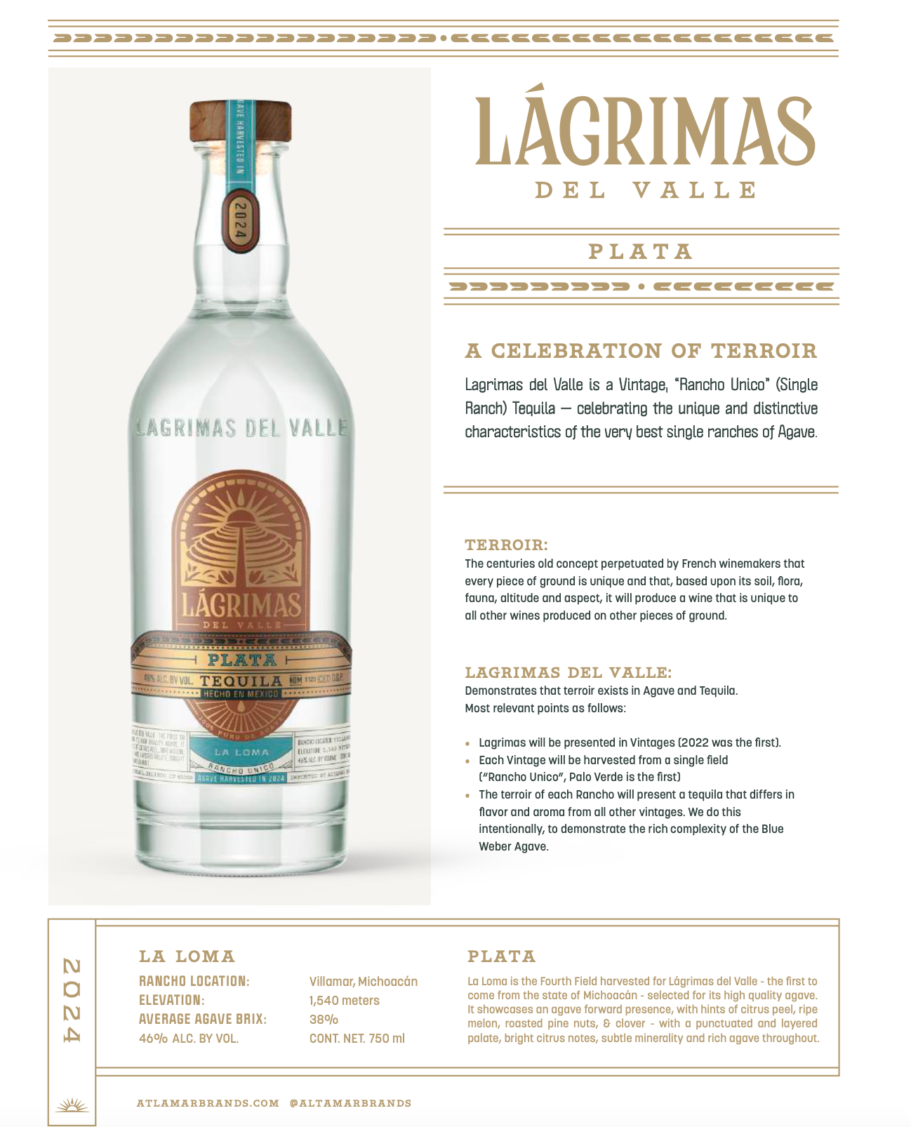Lagrimas Del Valle Plata Loma 750ml