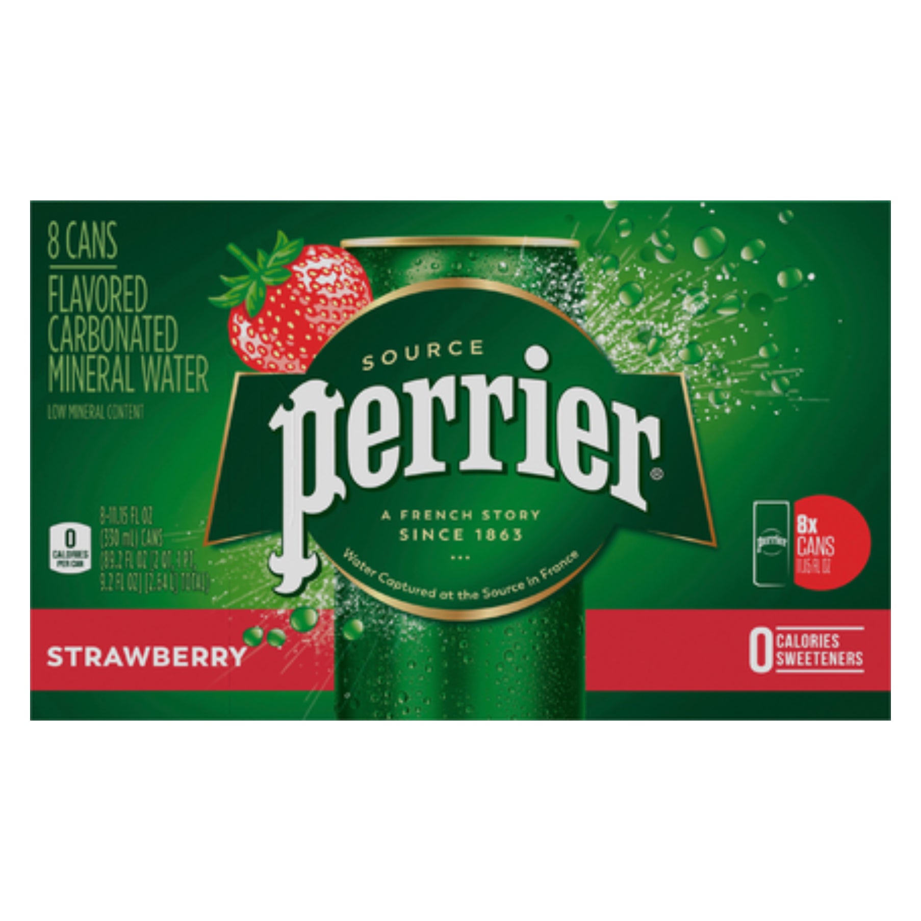 Perrier Strawberry Sparkling Mineral Water 8 Pack 11.15 fl oz