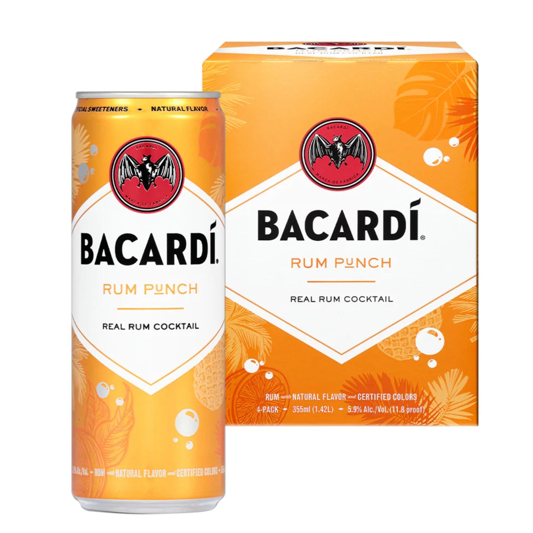Bacardi Rum Punch Cocktail 4pk 12oz