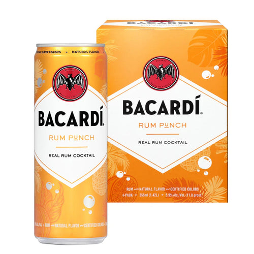 Bacardi Rum Punch Cocktail 4pk 12oz