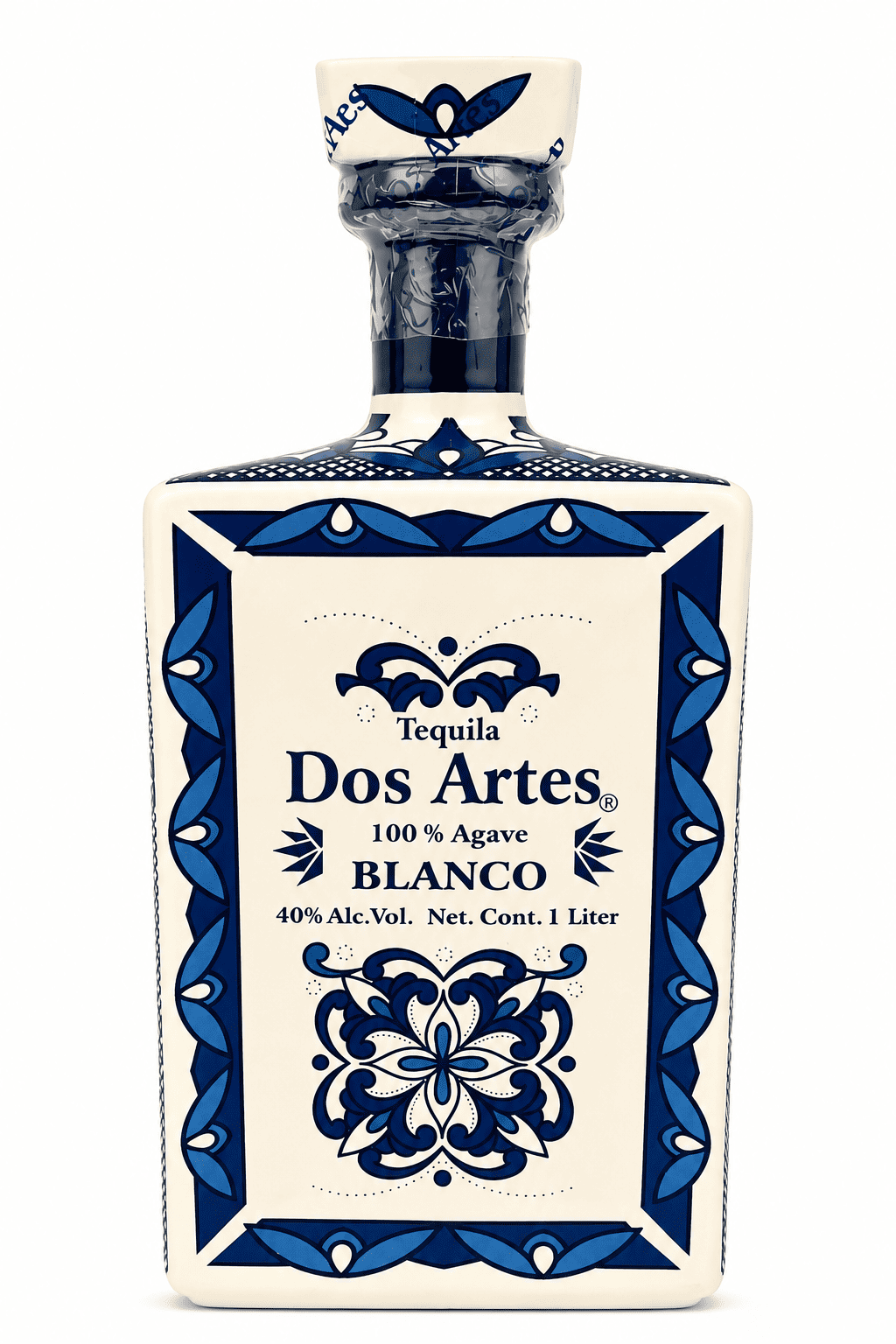 Dos Artes Blanco Tequila Hand-Painted 1 Liter Bottle